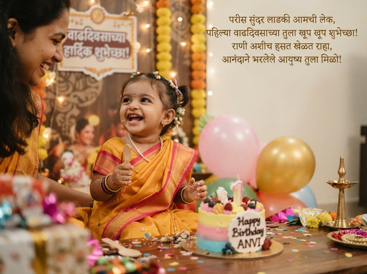 1st Birthday Wishes in Marathi