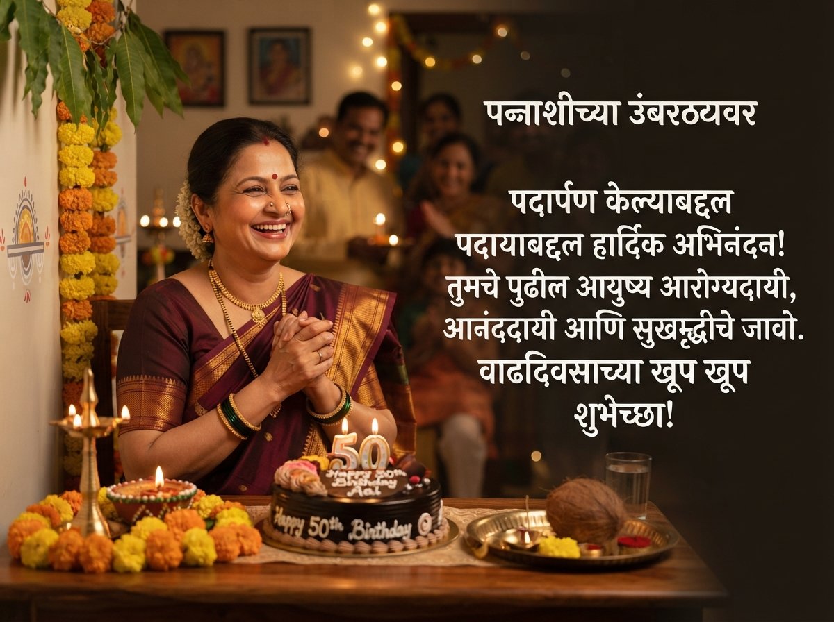 50th Birthday Wishes in Marathi