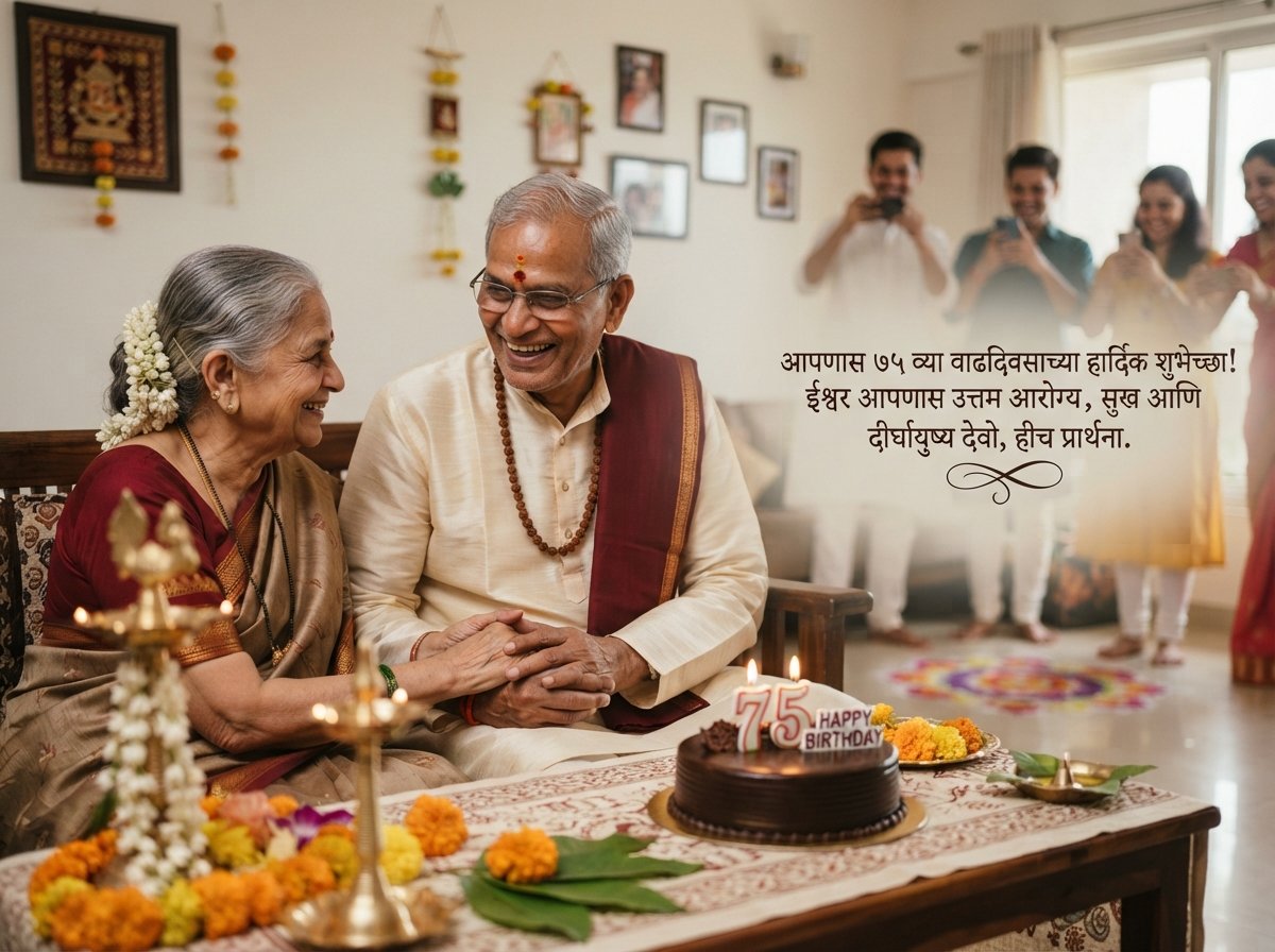 75th Birthday Wishes in Marathi
