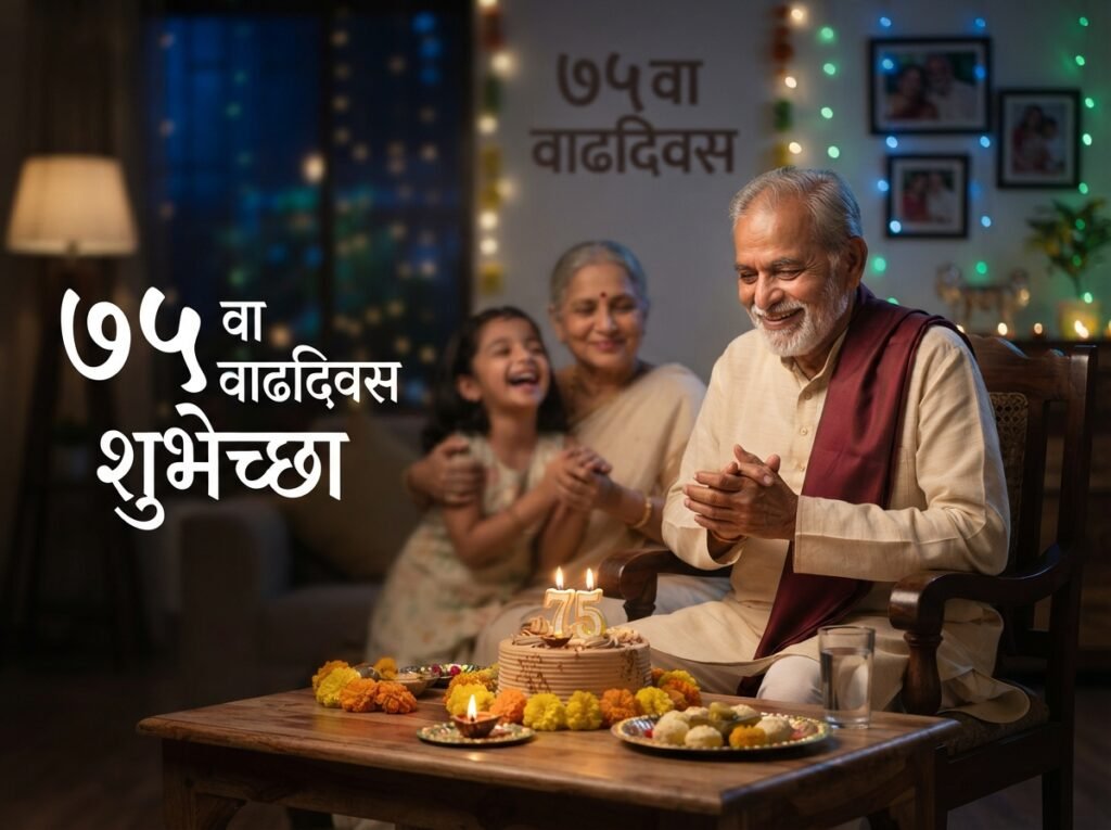 75th Birthday Wishes in Marathi