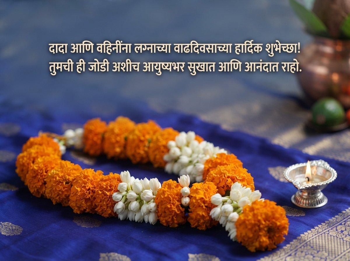 Anniversary Wishes for Brother and Vahini in Marathi