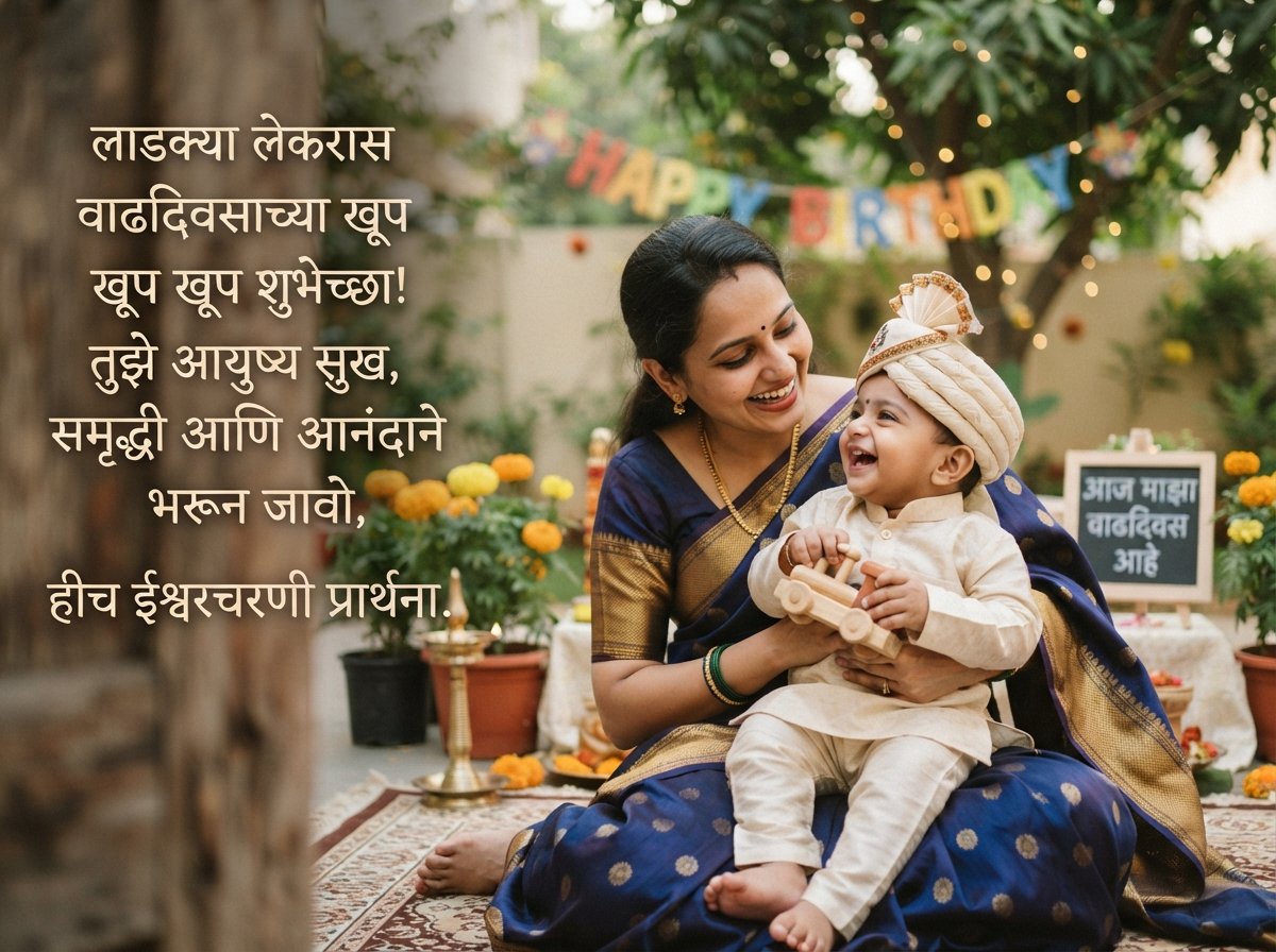 Baby Boy Birthday Wishes in Marathi