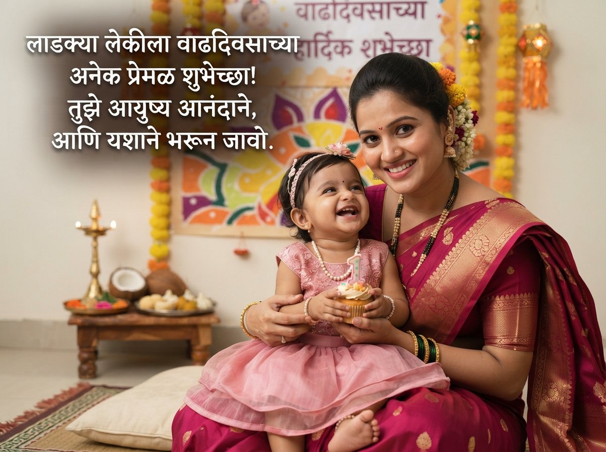 Baby Girl Birthday Wishes in Marathi