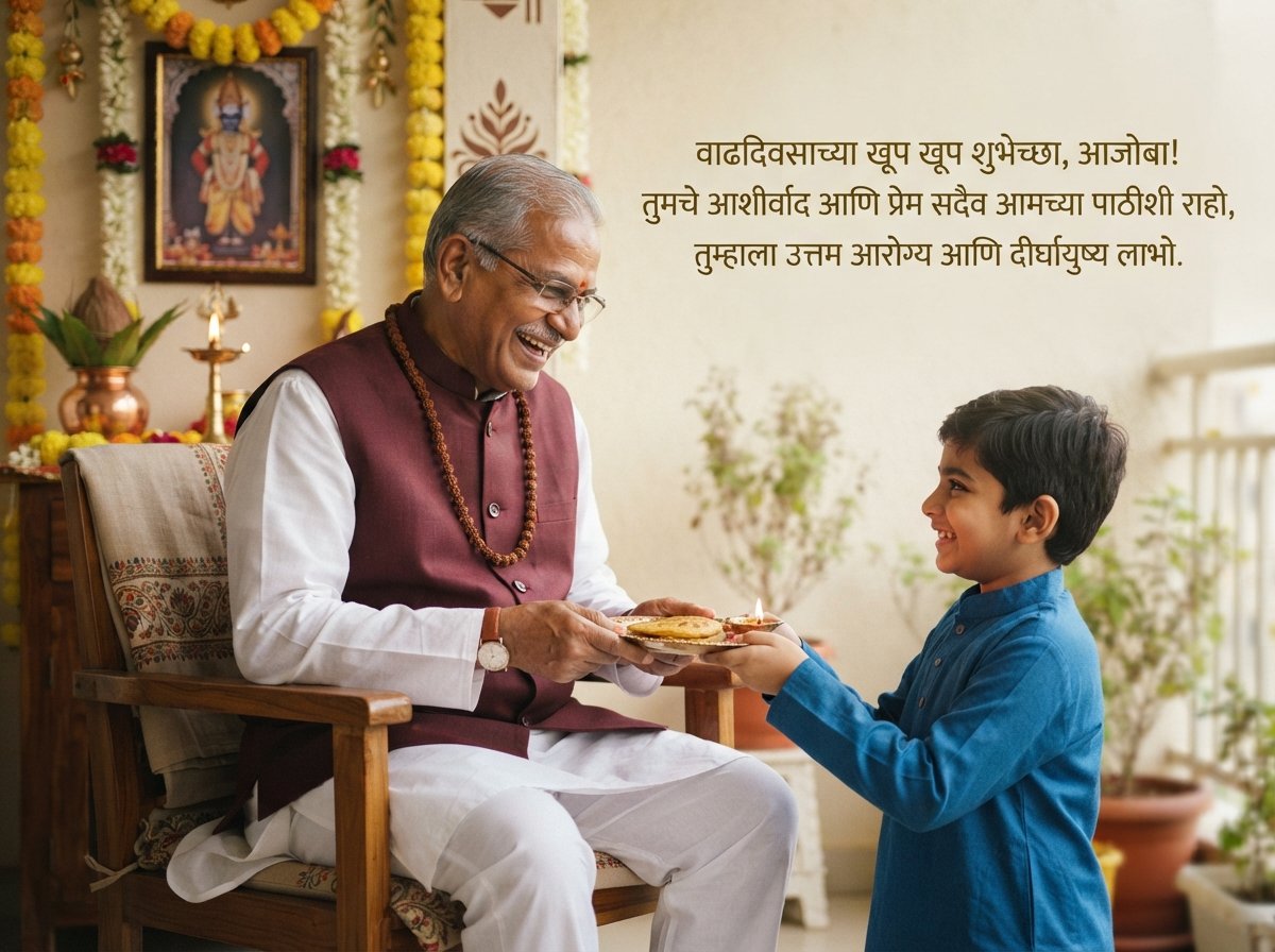 Birthday Wishes for Grandfather in Marathi