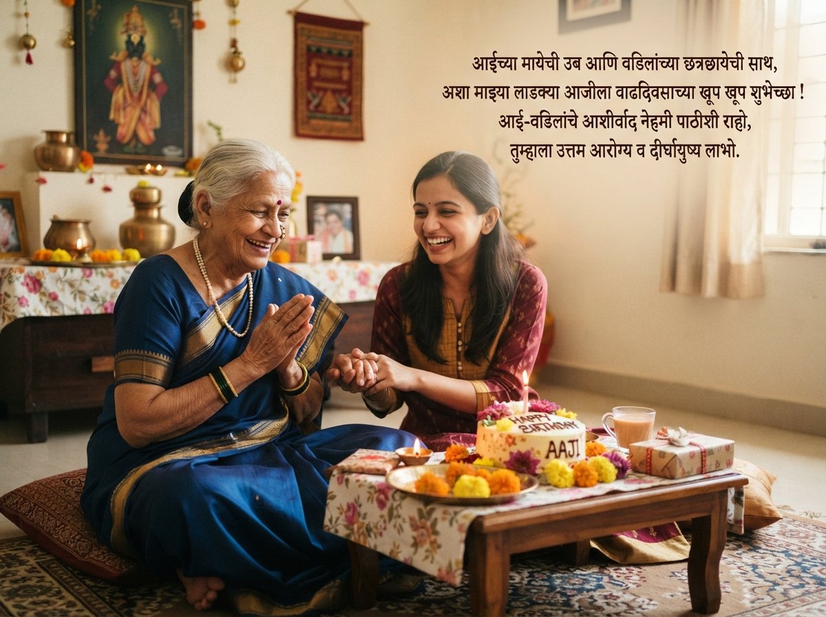Birthday Wishes for Grandmother in Marathi