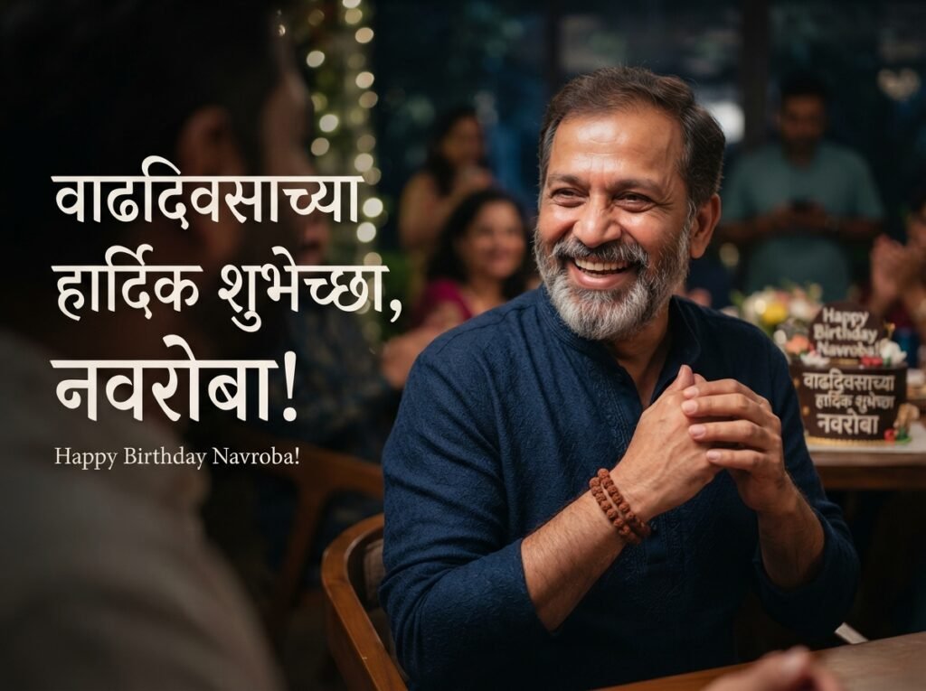 Happy Birthday Navroba in Marathi