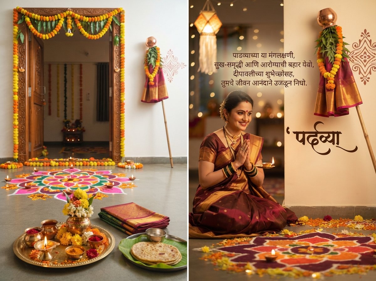Diwali Padwa Wishes in Marathi