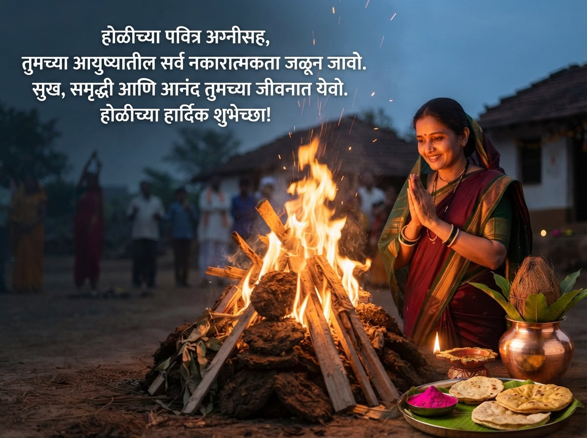 Holika Dahan Wishes in Marathi