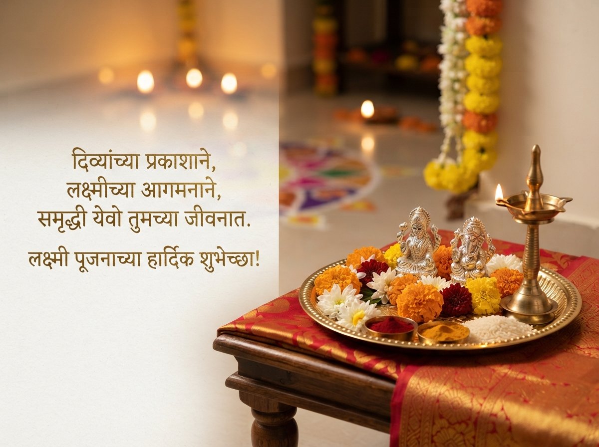 Laxmi Pujan Wishes in Marathi