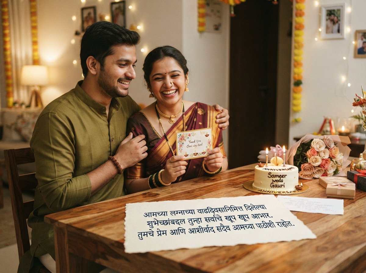 Thank You for Anniversary Wishes in Marathi