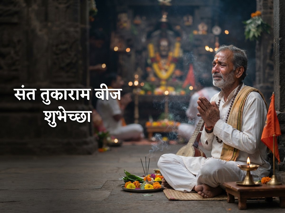 Sant Tukaram Beej Wishes in Marathi