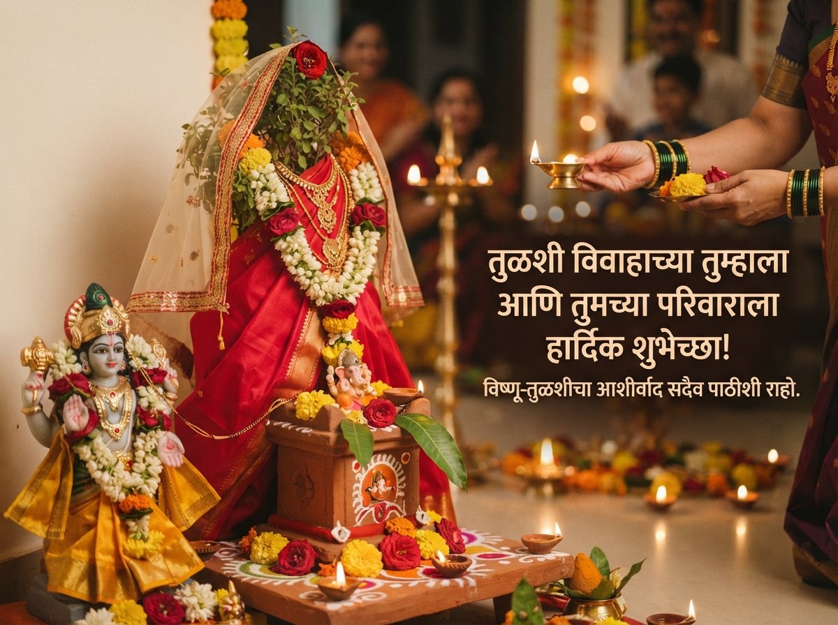 Tulsi Vivah Wishes in Marathi